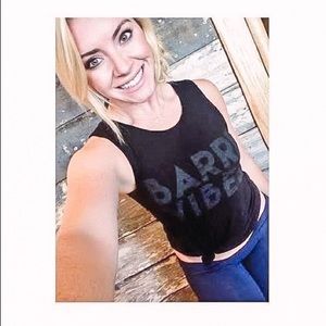 EDJE Activ Barre Vibes Black Muscle Tank Size M